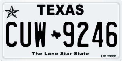 TX license plate CUW9246