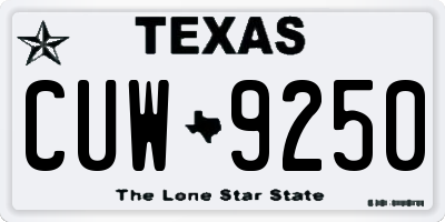 TX license plate CUW9250
