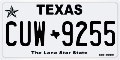 TX license plate CUW9255