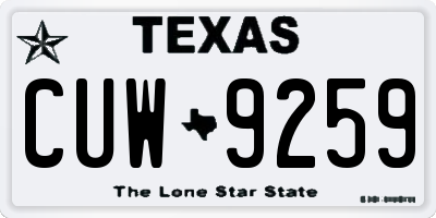 TX license plate CUW9259