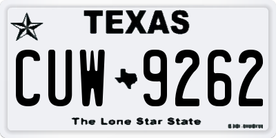 TX license plate CUW9262