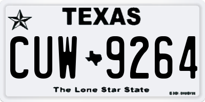 TX license plate CUW9264