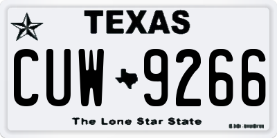 TX license plate CUW9266