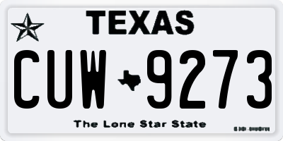 TX license plate CUW9273