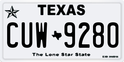 TX license plate CUW9280
