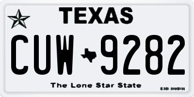 TX license plate CUW9282