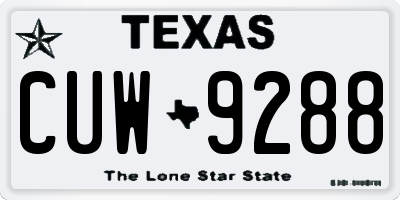 TX license plate CUW9288