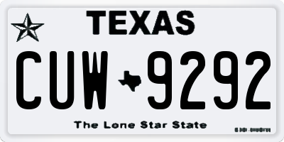 TX license plate CUW9292