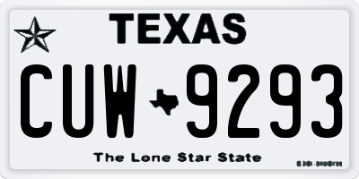 TX license plate CUW9293