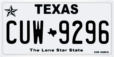 TX license plate CUW9296
