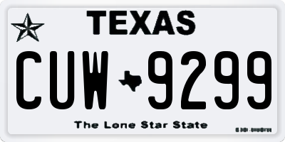 TX license plate CUW9299