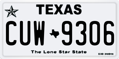TX license plate CUW9306