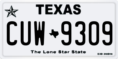 TX license plate CUW9309