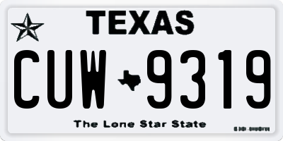 TX license plate CUW9319