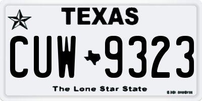 TX license plate CUW9323
