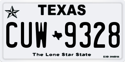 TX license plate CUW9328