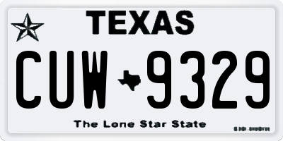 TX license plate CUW9329