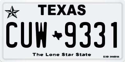 TX license plate CUW9331