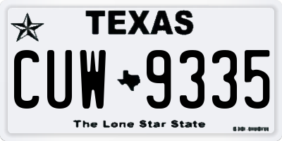 TX license plate CUW9335