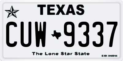 TX license plate CUW9337