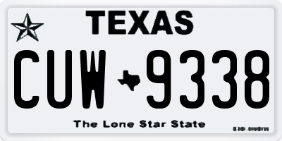 TX license plate CUW9338