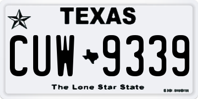 TX license plate CUW9339