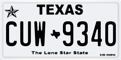 TX license plate CUW9340