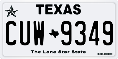 TX license plate CUW9349