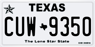 TX license plate CUW9350