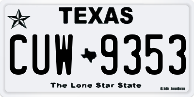 TX license plate CUW9353