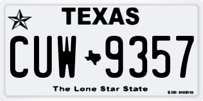 TX license plate CUW9357