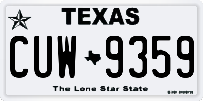 TX license plate CUW9359
