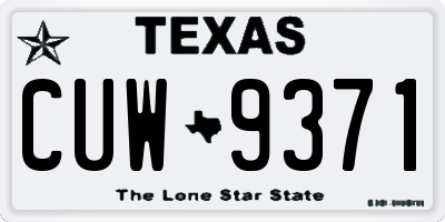 TX license plate CUW9371