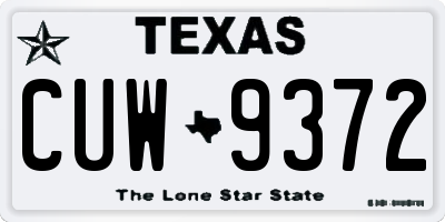 TX license plate CUW9372