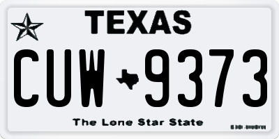TX license plate CUW9373