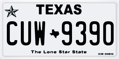 TX license plate CUW9390
