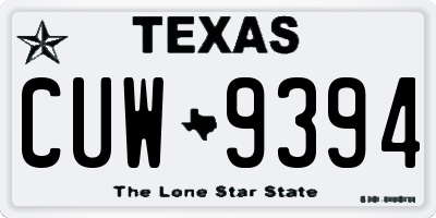 TX license plate CUW9394