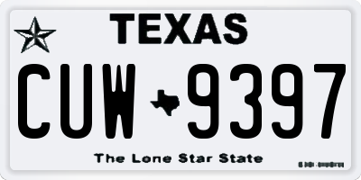 TX license plate CUW9397