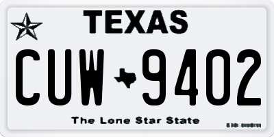 TX license plate CUW9402