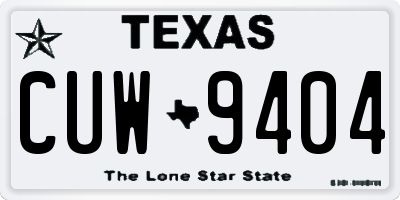TX license plate CUW9404
