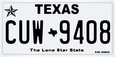 TX license plate CUW9408