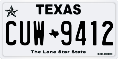 TX license plate CUW9412