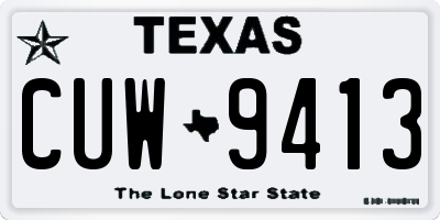 TX license plate CUW9413