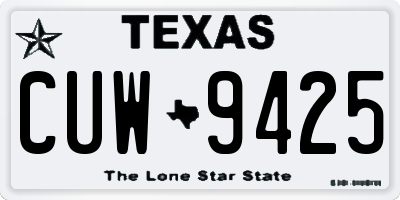 TX license plate CUW9425