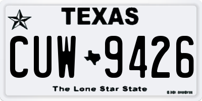 TX license plate CUW9426