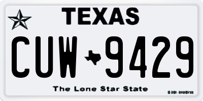 TX license plate CUW9429