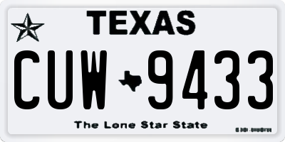 TX license plate CUW9433