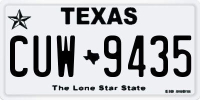 TX license plate CUW9435