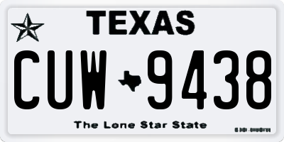 TX license plate CUW9438