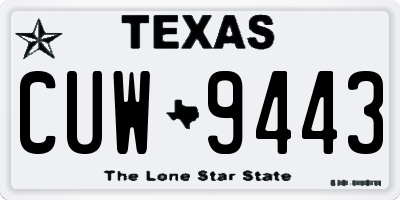 TX license plate CUW9443